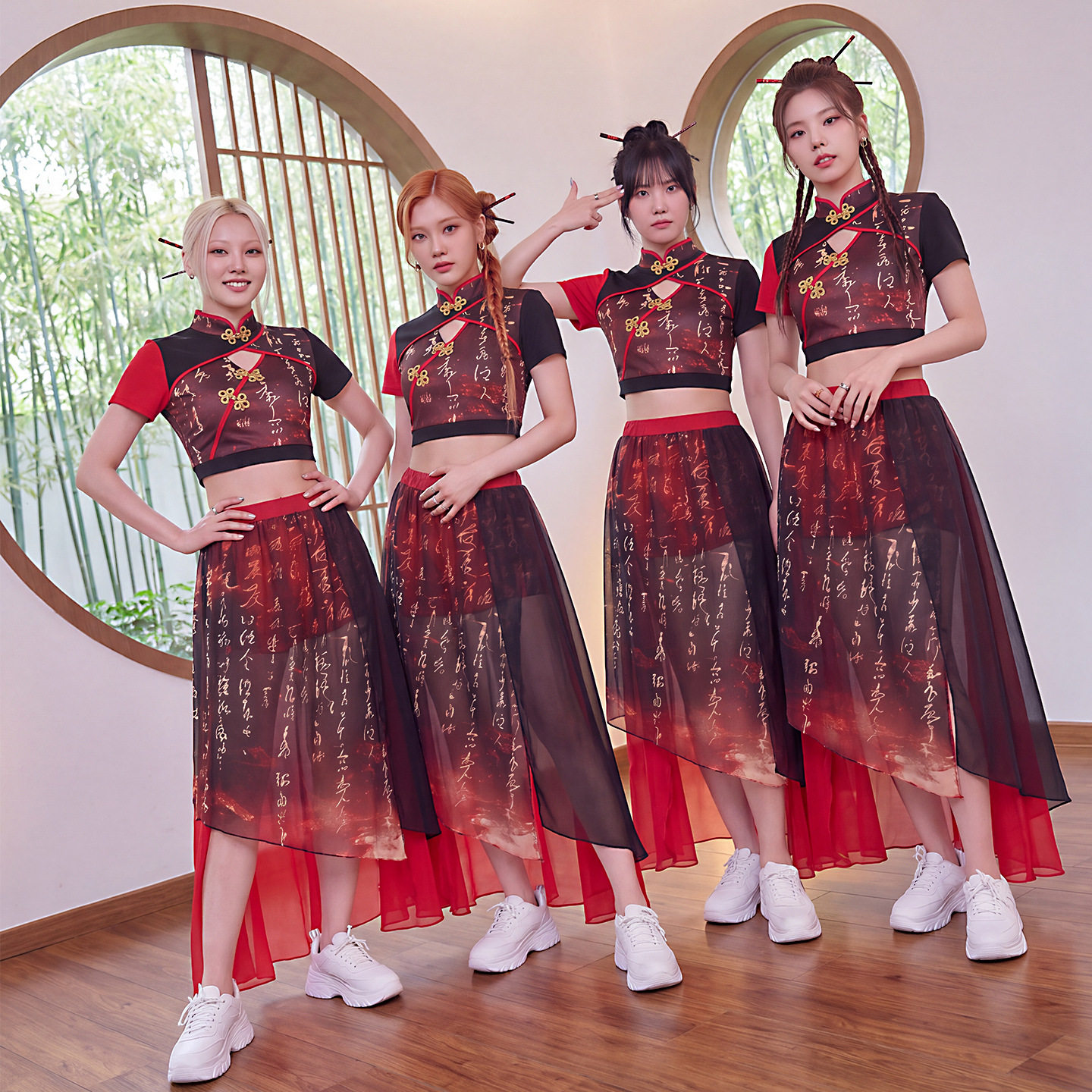 kpop女团舞蹈服中国风爵士演出服