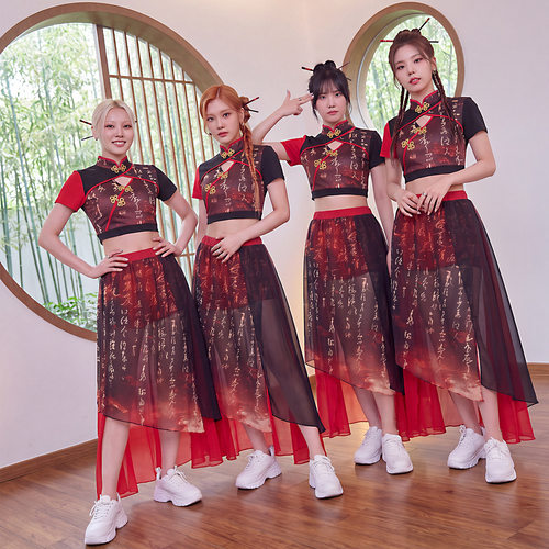 kpop女团舞蹈服中国风爵士演出服