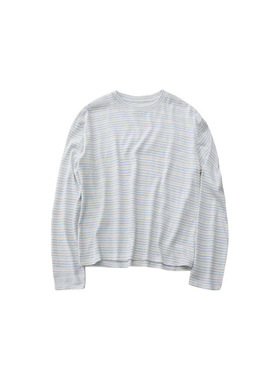 男士打底衫男款秋冬宽松条纹慵懒松弛圆领打底长袖接头卫衣T恤