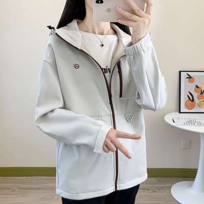 探拓软壳冲锋衣女防风防水