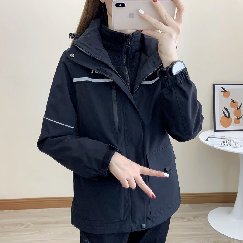 探拓情侣秋冬防风防水冲锋衣女