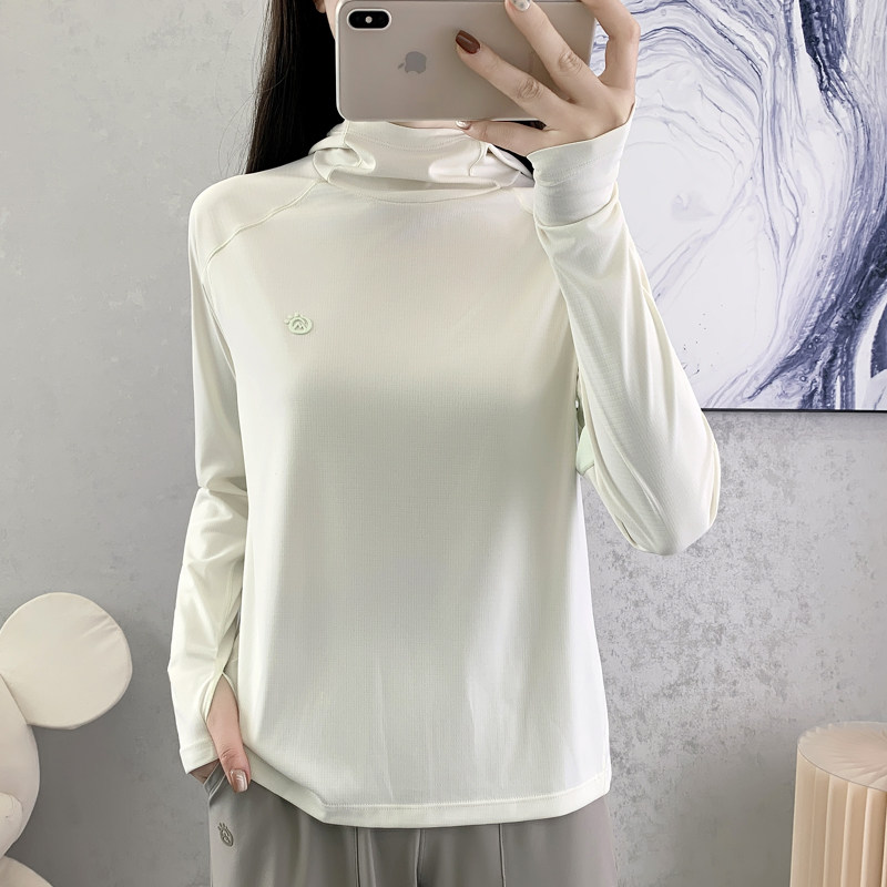 探拓长袖速干T恤女防晒连帽弹力卫衣轻薄透气舒适户外运动上衣男