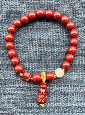 仿朱砂+貔貅单圈精美手串