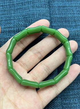 仿帝王绿仿玉竹节手排手串