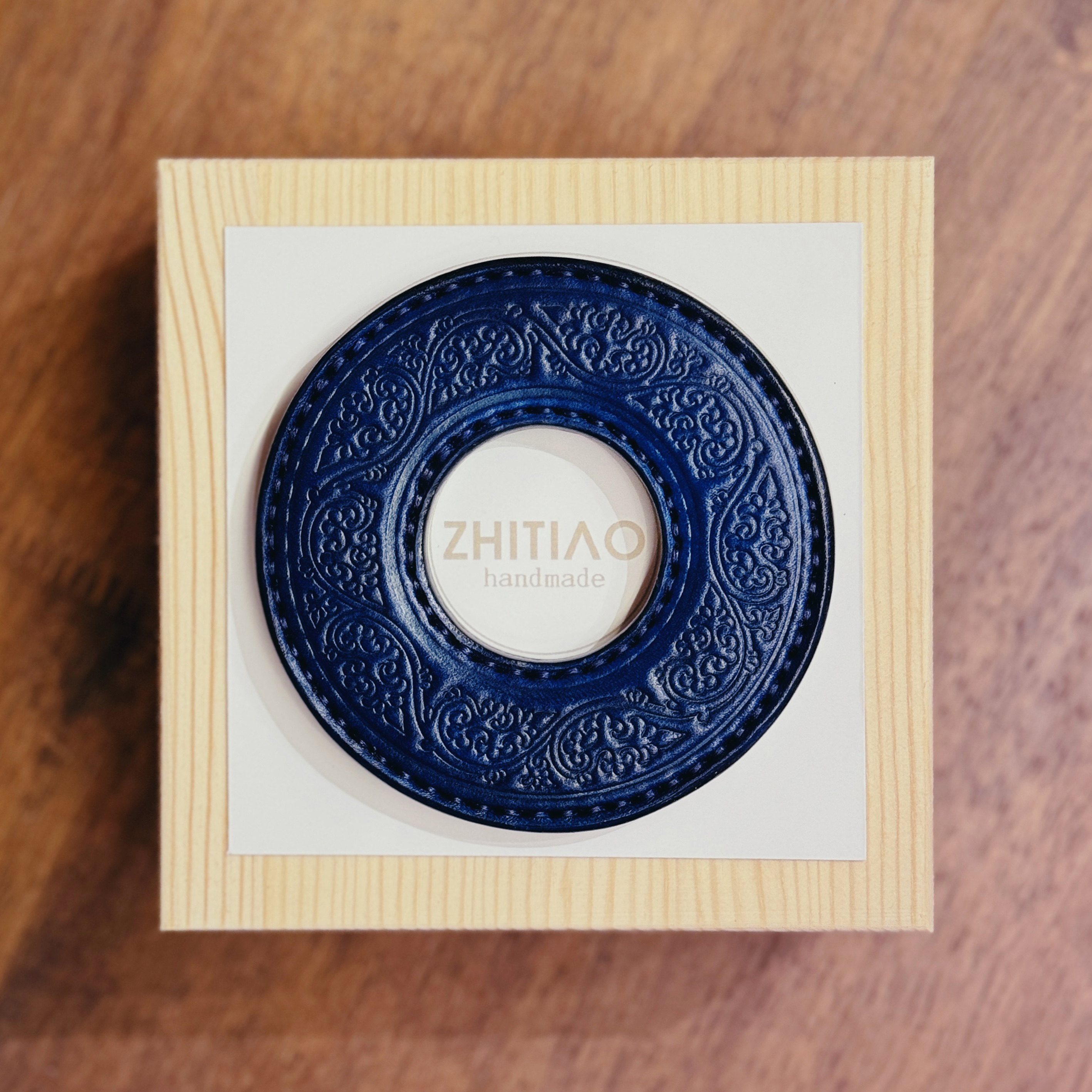 纸条手作 手工牛皮竹刀锷 竹剑刀锷 剑道刀镡TSUBA 金银忍冬