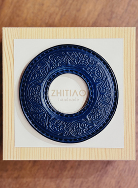 纸条手作 手工牛皮竹刀锷 竹剑刀锷 剑道刀镡TSUBA 金银忍冬