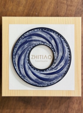 纸条手作 手工牛皮竹刀锷 竹剑刀锷 剑道刀镡TSUBA 疾如旋踵 雾蜡