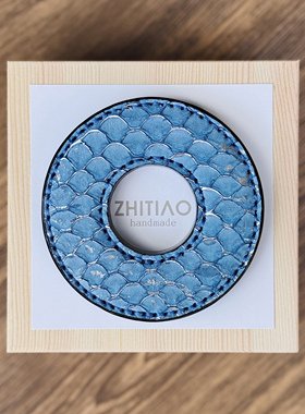 纸条手作 手工鲤鱼皮竹刀锷 竹剑刀锷 剑道刀镡TSUBA