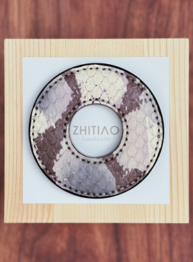 纸条手作 手工蛇皮竹刀锷 竹剑刀锷 剑道刀镡TSUBA