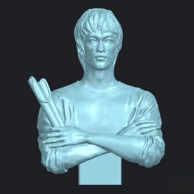 双节棍李小龙半身像-(STP格式)