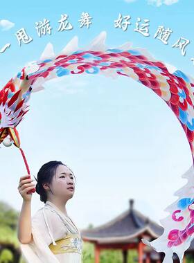 文创中国风健身龙彩带龙儿童舞龙元旦演出甩龙年会表演道具玩具龙
