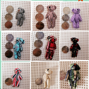 毛绒玩具玩偶娃娃装 子毛衣服发饰手工DIY配件材料 饰6cm关节小熊裤