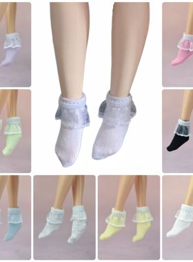 bjd袜子blythe小布ob22 ob24素体可穿azone6分短款蕾丝花边纯棉袜