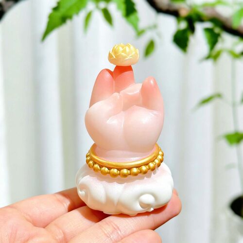 好云莲佛手莲花白菜造型桌面摆件