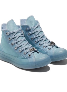 正品匡威1970S灰蓝色半透明薄纱男女款透气高帮帆布鞋 A02315C