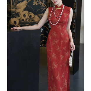 鹿与玫瑰民国风新中式改良红色旗袍女小个子气质连衣裙2025新款