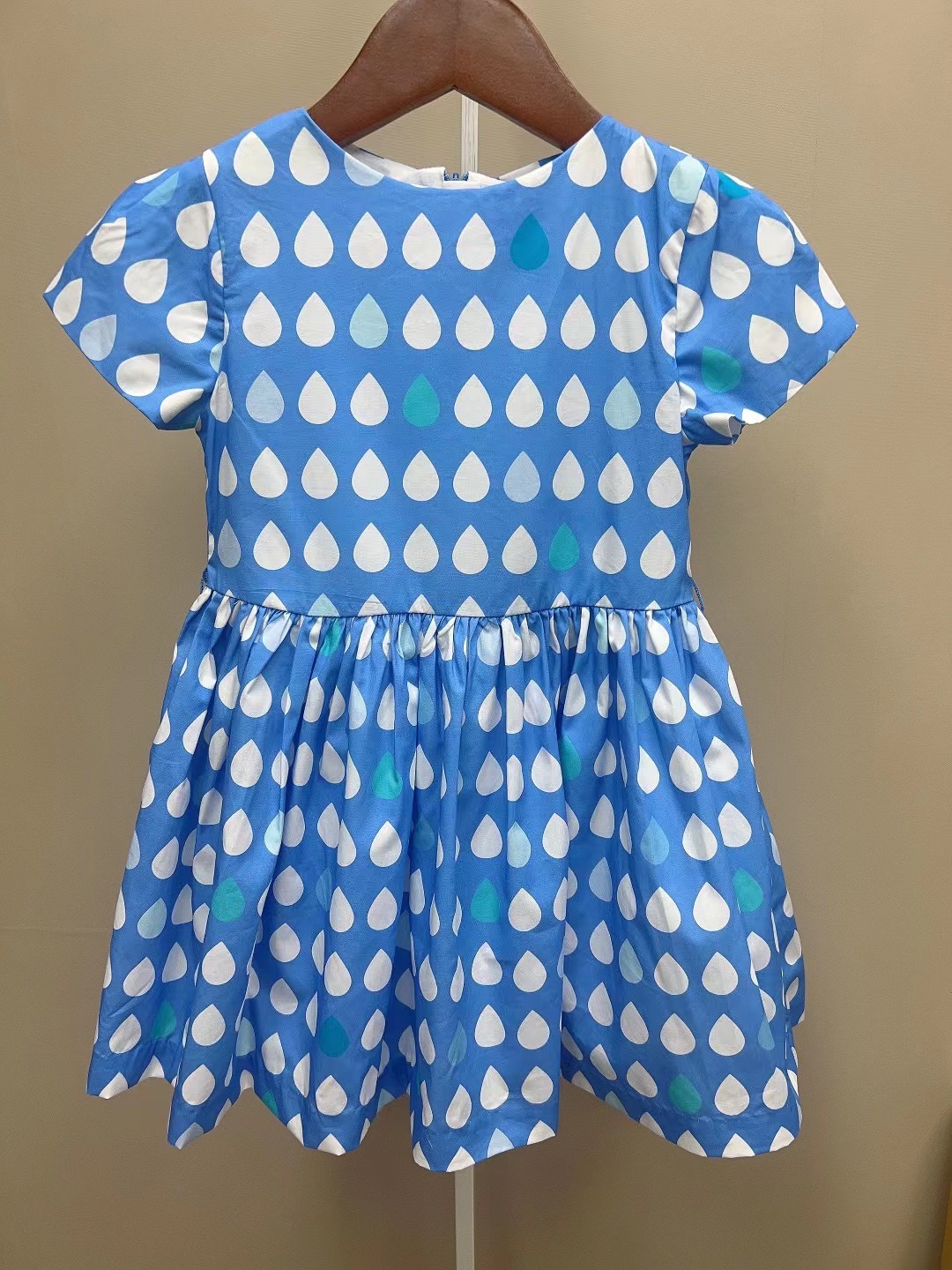 法单童装25春夏女童新款大童短袖水滴连衣裙全棉公主裙包邮4-12岁