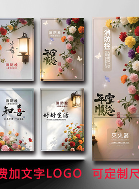 治愈花朵消防栓贴纸电表箱遮挡装饰创意消火栓贴纸灭火器装饰贴纸