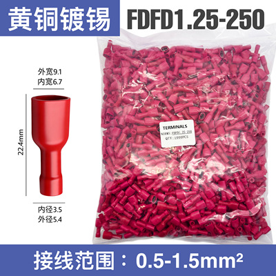 fdfd125-250冷压母黄铜接线端子