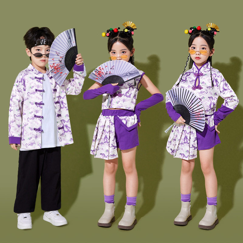 儿童中国风汉服演出服男女童合唱汉服