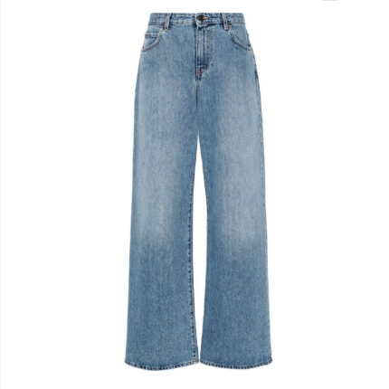 【大L外贸专享】土耳其长绒棉面料直筒阔腿牛仔长裤