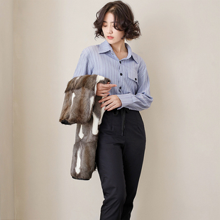 保暖貂皮长裤 加绒冬季 子女士中老年高腰皮草棉裤 金狸貂皮毛一体裤