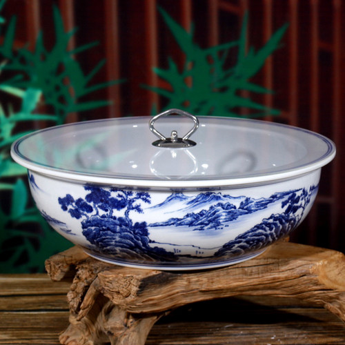 陶瓷手绘加厚和面盆景德镇