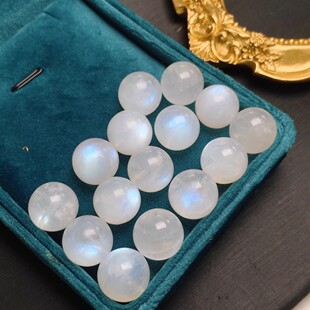 天然白月光石散珠多宝手串冰种奶油体透体圆珠DIY饰品配件半成品