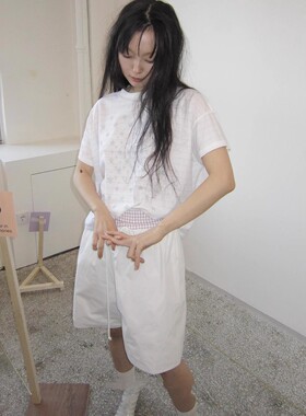 Exclusive type 韩国小众复古晕染星星印花圆领宽松显瘦短袖T恤女