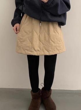 Exclusive type 24秋冬新款复古个性夹棉百搭松紧腰显瘦半身裙女