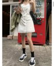 Exclusive type韩国小众设计蕾丝花边拼接修身 显瘦吊带气质连衣裙