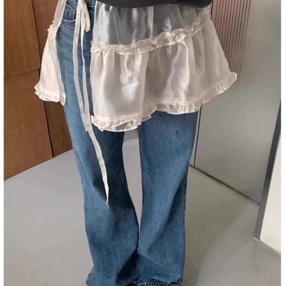 一片式绑带围裙叠穿蛋糕短裙屁帘