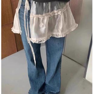 Exclusive 绑带围裙叠穿蛋糕短裙屁帘 type韩国小众甜美花边一片式