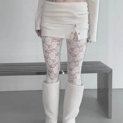 侧按扣设计短裙包臀防走光裙裤