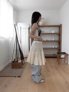 Exclusive type小众街头慵懒随性多穿法叠穿微透网纱蛋糕裙半身裙