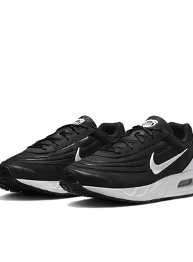 Nike AIR MAX舒适织物皮革耐磨透气低帮跑步鞋男款黑色FV1302-003