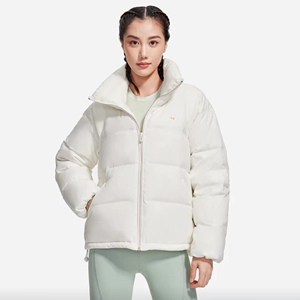 Lining 李宁 女款 健身系列冬季纯色LOGO印花图案羽绒服AYMS028-1