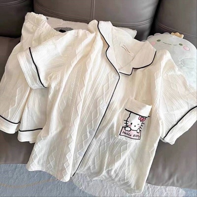 睡衣女款夏季2024新款短袖短裤卡通爆款hellokitty家居服夏天套装