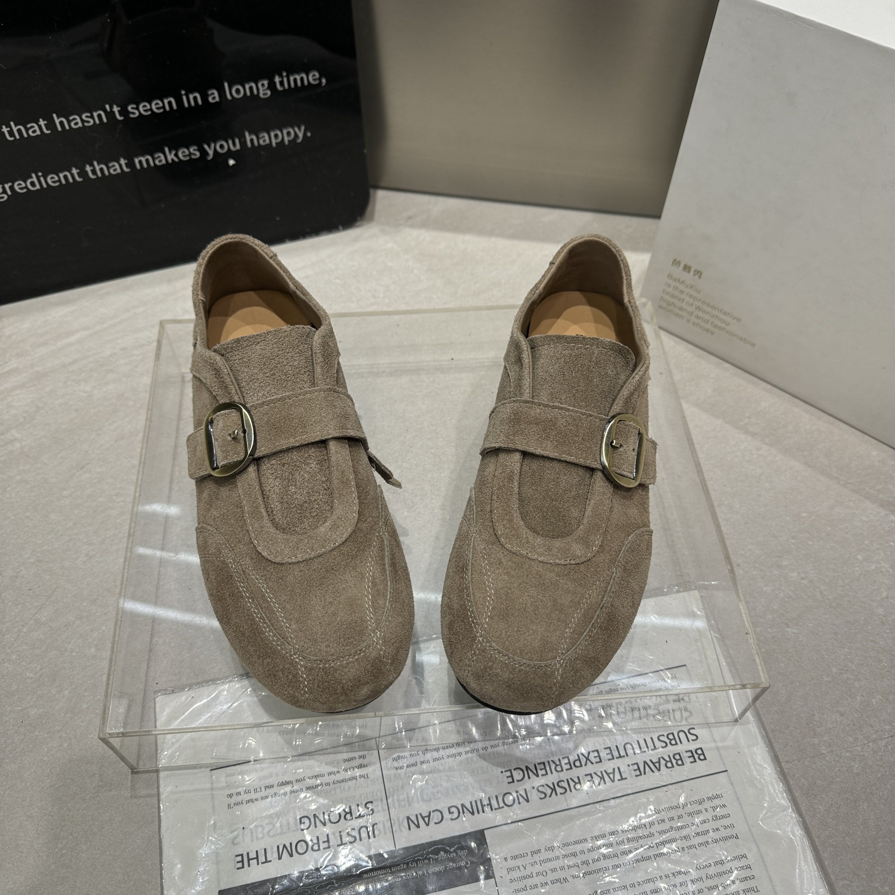 芭慕秀2026春季新款真皮纯皮平底百搭休闲女鞋单鞋勃肯鞋乐福鞋潮,女鞋,勃肯鞋/软木鞋,淘宝优惠券,粉丝福利购,淘宝优惠卷