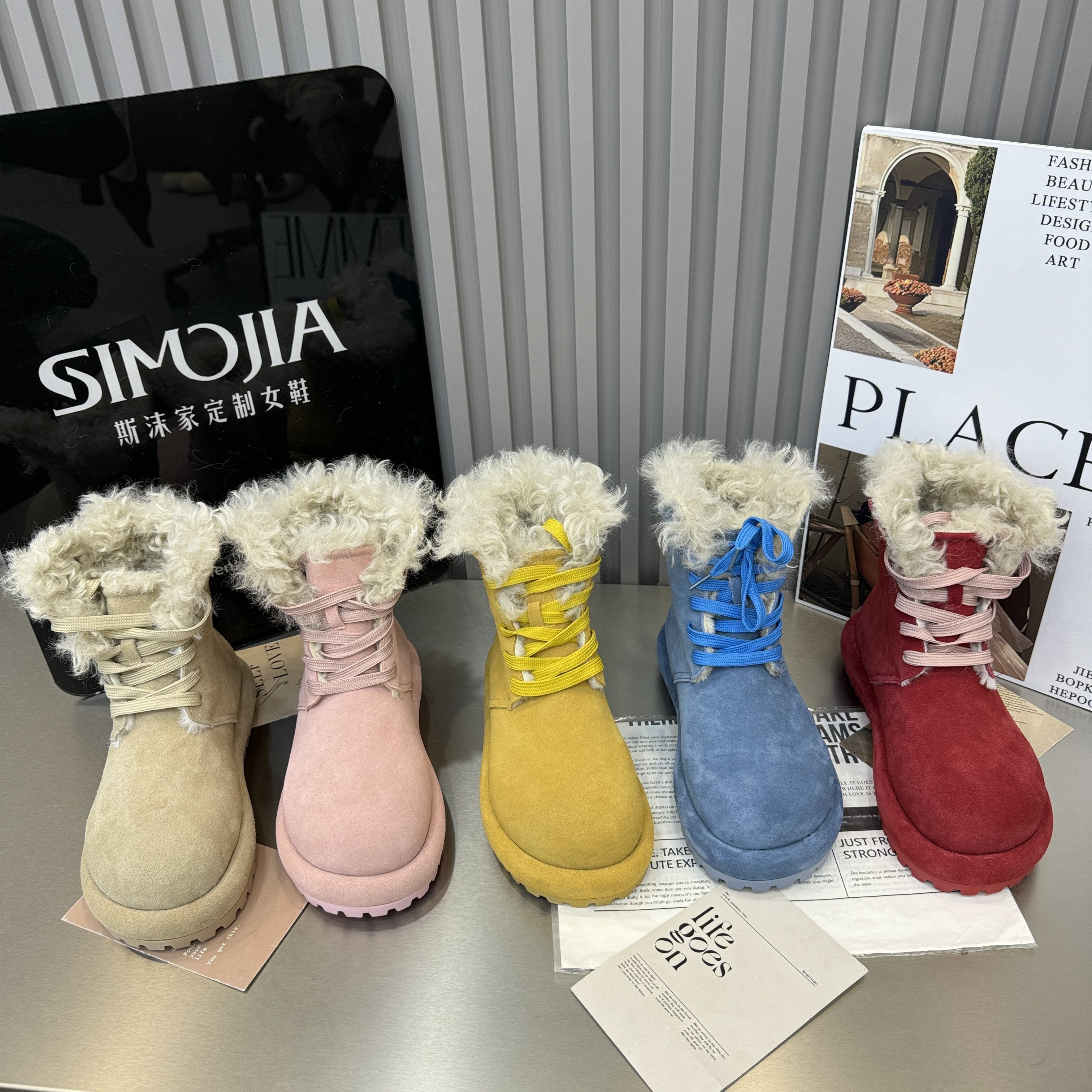 2025冬季新款两穿磨砂真皮厚底增高羊卷毛加绒保暖雪地靴女短靴,女鞋,时尚雪地靴,淘宝优惠券,粉丝福利购,淘宝优惠卷