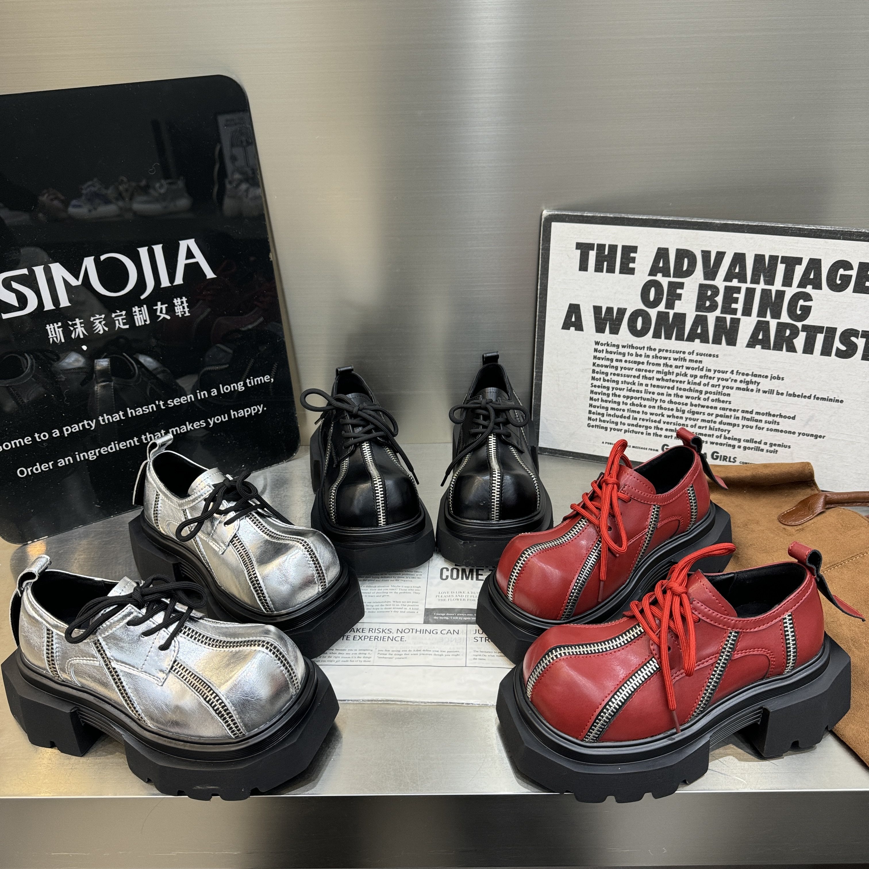 2026春季新款真皮系带拉链厚底增高大头乐福鞋女英伦风复古单鞋潮,女鞋,松糕（摇摇）鞋,淘宝优惠券,粉丝福利购,淘宝优惠卷