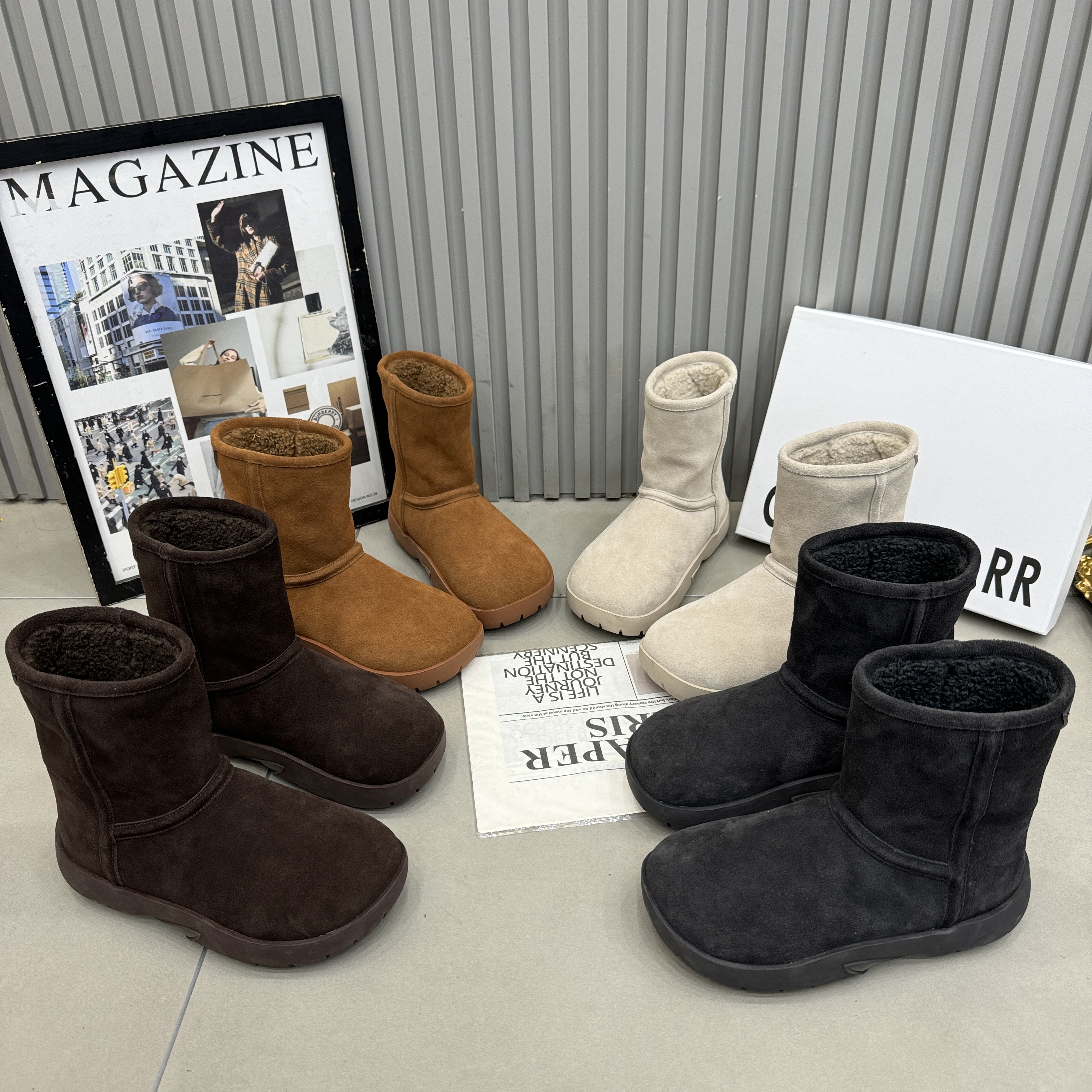 2025新款真皮厚底加绒马丁靴女秋冬复古百搭休闲短筒靴女鞋雪地靴