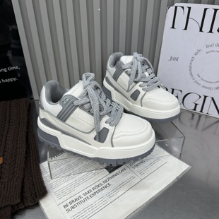 新款 面包鞋 真皮厚底增高小白鞋 爆款 女 女百搭休闲运动板鞋 2026春季