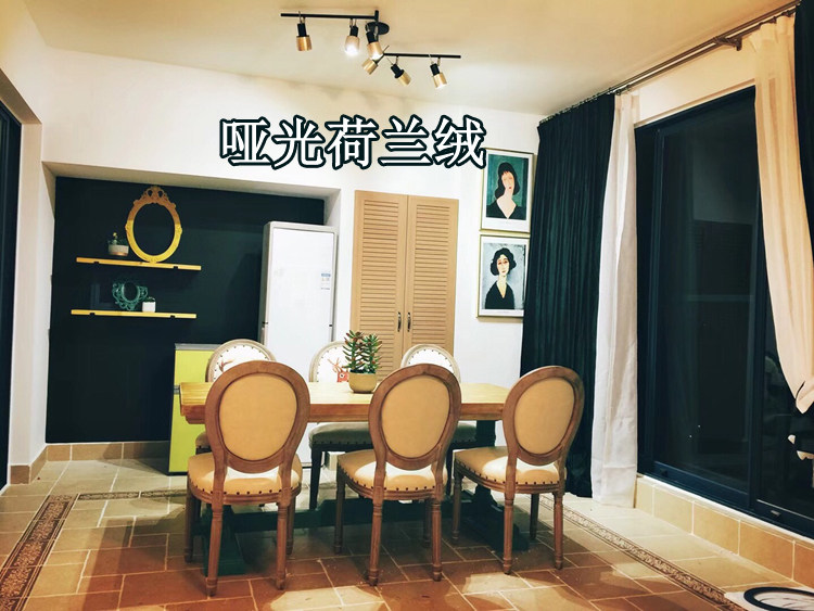 高档丽丝绒天鹅绒荷兰绒窗帘布料纯色客厅卧室成品全遮光窗帘定制