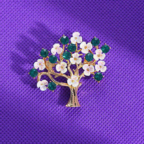 新款创意圣诞树胸针女小众设计感精致优雅胸花时尚服装别针配饰品