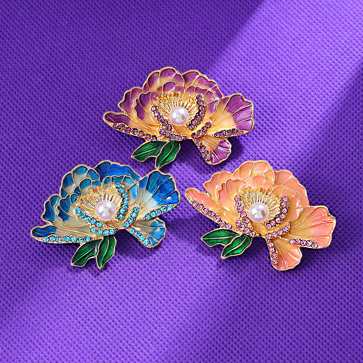 牡丹花胸针高档女精致国潮中式胸花古典气质花朵别针服装配饰批发