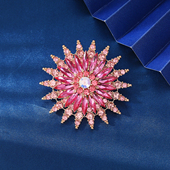 高级感玻璃水钻花朵胸针气质女士西装 外套胸花宴会礼服配饰品别针