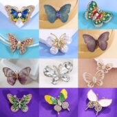 高级感轻奢小众蝴蝶胸针精致奢华西装 大衣胸花创意昆虫饰品别针女