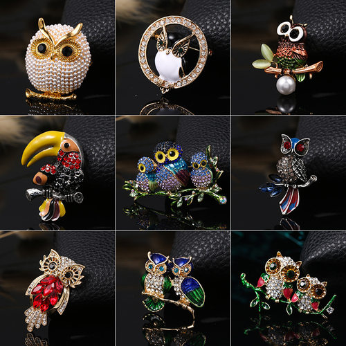 猫头鹰胸针森系小众创意设计