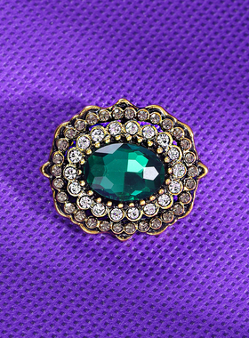 精致时尚绿色胸针防走光别针固定服饰女礼服西装胸花配饰高档气质